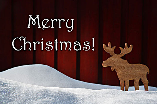 卡片,圣诞快乐,雪,驼鹿