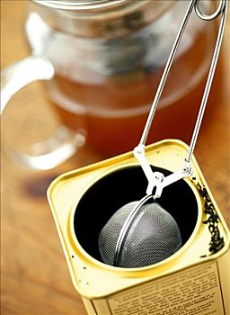 茶,茶叶盒,过滤器,玻璃茶壶