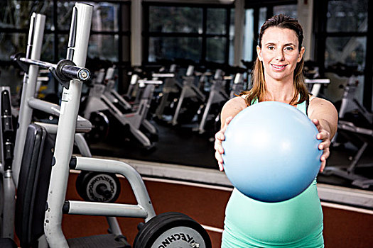 孕妇,锻炼,球,健身房