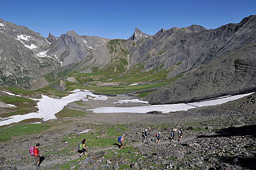 法国,阿尔卑斯山,跋涉