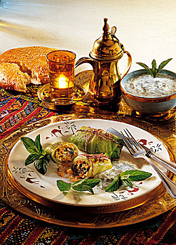 东方,肉馅卷心菜,黎巴嫩,烹饪