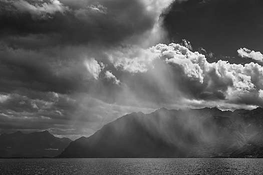 风暴,上方,日内瓦湖