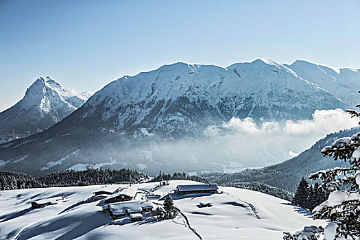 滑雪小屋,雪景