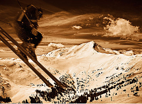 滑雪者,冬季风景
