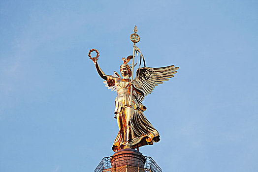 雕塑,维多利亚,胜利,柱子,格罗塞尔,蒂尔加滕,柏林,德国,欧洲