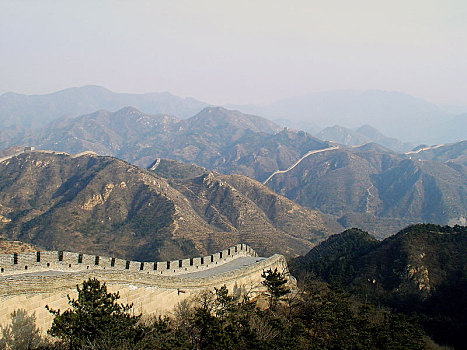 中国,墙壁,北方,风景,山