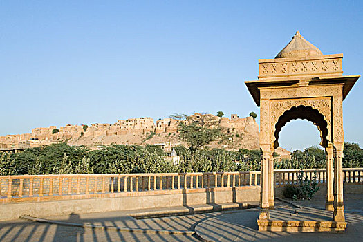 仰视,堡垒,梅兰加尔古堡,拉贾斯坦邦,印度