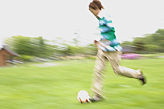 男青年,玩,足球
