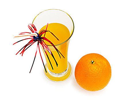 橙子,鸡尾酒,隔绝,白色背景