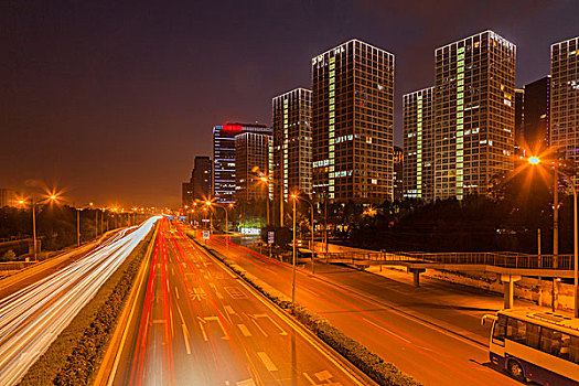 北京城市夜景和公路