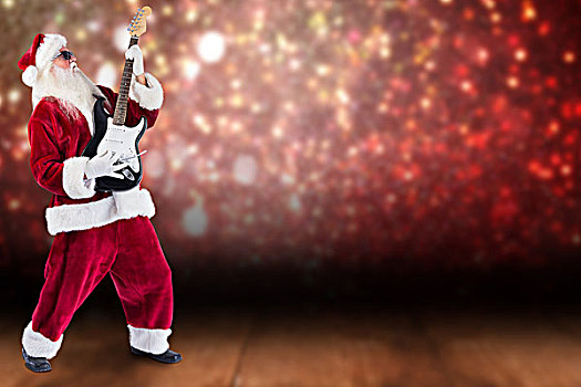 圣诞老人,演奏,电吉他