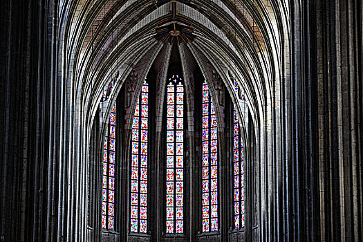 法国,神圣,十字架,大教堂,彩色玻璃