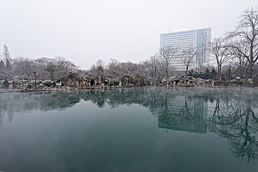 济南五龙潭雪景