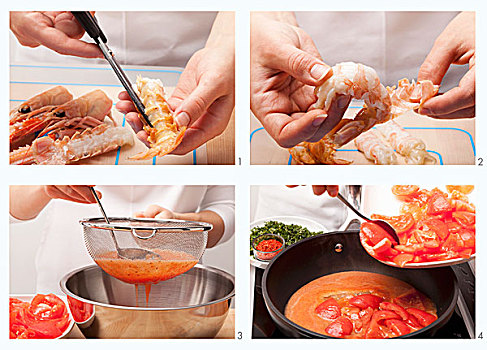 准备,海螯虾,西红柿