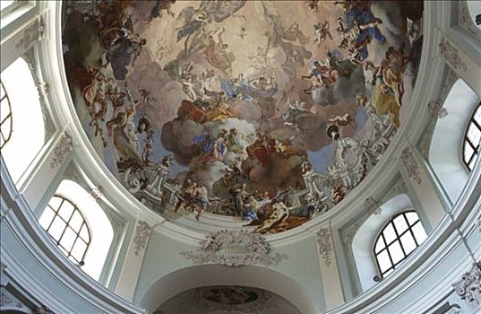 壁画,绘画,教堂,朝圣,奥地利,下奥地利州