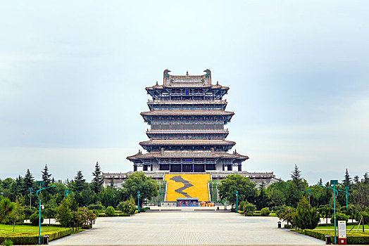 古代四大名楼之鹳雀楼,中国山西省运城市永济标志建筑
