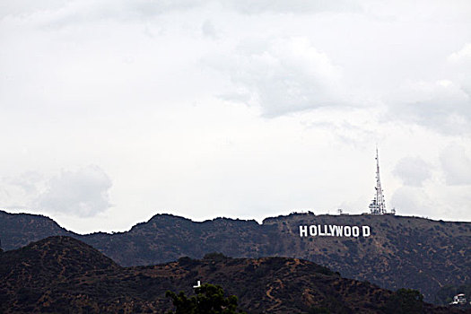 好莱坞,标志牌,标志山,星光大道,五角星,北美洲,美国,加利福尼亚州,风景,全景,文化,景点,旅游