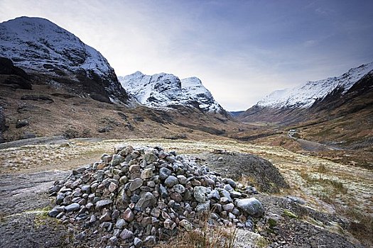 累石堆,山顶,苏格兰