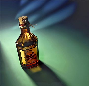 瓶子,毒物,黄色,不干胶,绿色背景