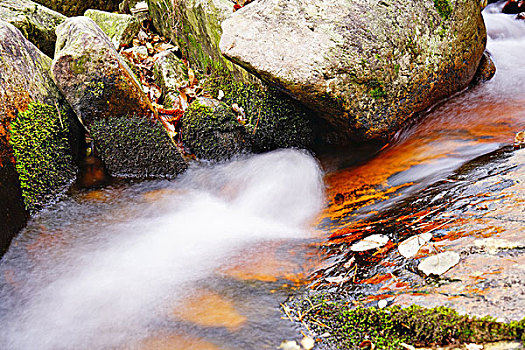 瀑布,红叶,山泉,流水