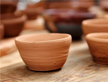 粘土,陶器,工作室,木桌,传统