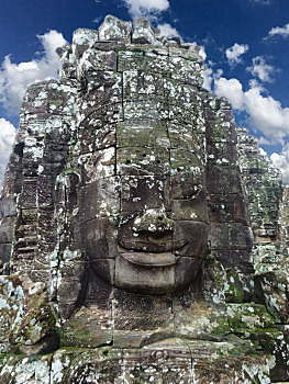 柬埔寨吴哥巴戎寺高棉的微笑