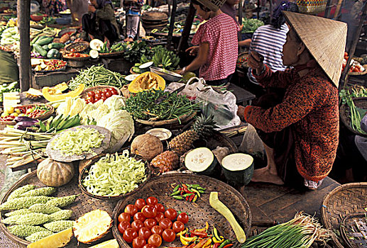 亚洲,越南,西贡,菜市场