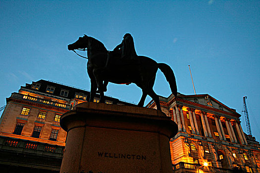 雕塑,正面,英格兰银行,伦敦,英国