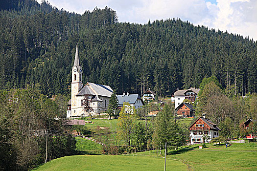 新教教堂,萨尔茨卡莫古特,上奥地利州,奥地利,欧洲