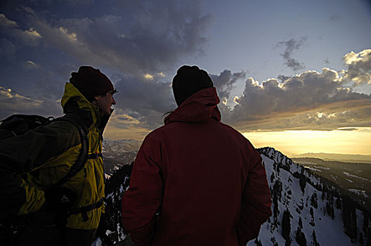 雪地鞋,旅游,山,阿尔卑斯山,巴伐利亚,德国