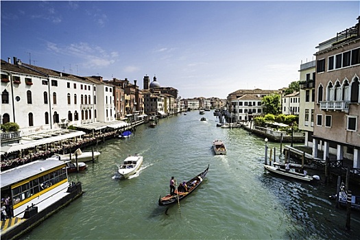 古老,建筑,船,水道,威尼斯