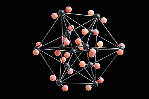 黑色,橙色,分子结构,黑色背景