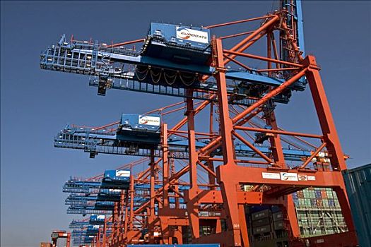 集装箱船,装载,设备,集装箱码头,汉堡港,德国,欧洲