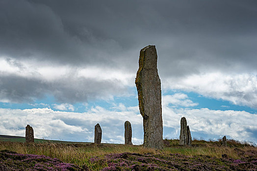 新石器时代,巨石阵,世界遗产,奥克尼郡,大陆,苏格兰,英国,欧洲