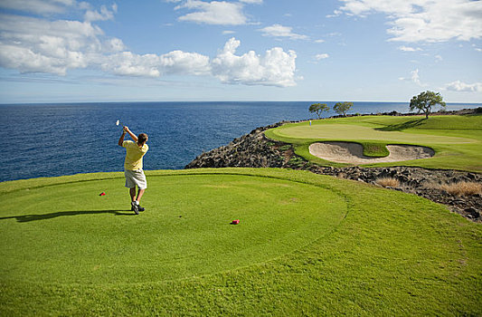 夏威夷,高尔夫,挑战,曼内雷,高尔夫球场