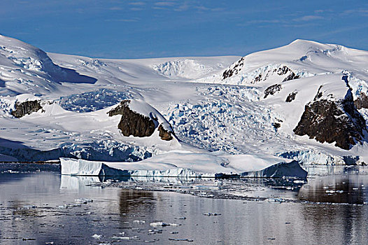 冰河,积雪,海边风景,雷麦瑞海峡,南极半岛,南极