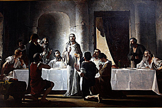 法国,巴黎,教堂,最后的晚餐,19世纪,油画,描绘