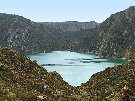 湖岸,风景,亚速尔群岛