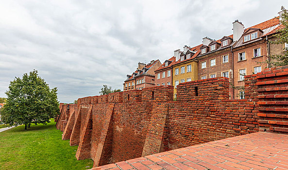 波兰华沙战后废墟中重建的城区