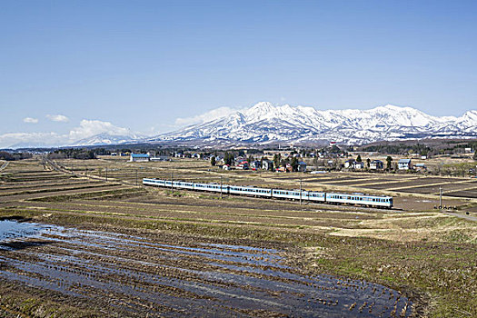 积雪,山,新滹,日本