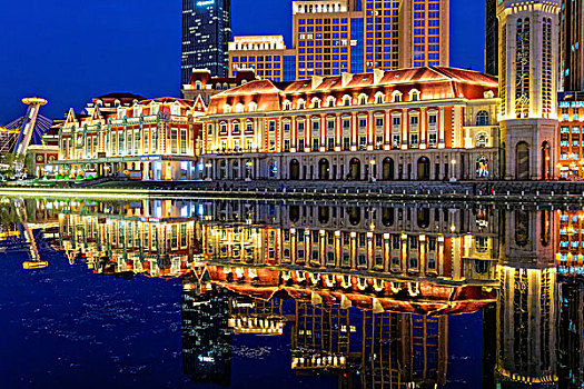 天津海河城市夜景