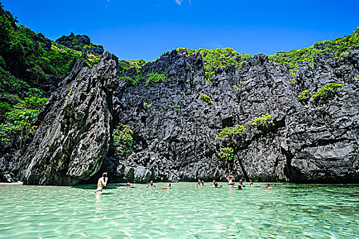 旅游,隐藏,湾,晶莹,清水,群岛,巴拉望岛,菲律宾