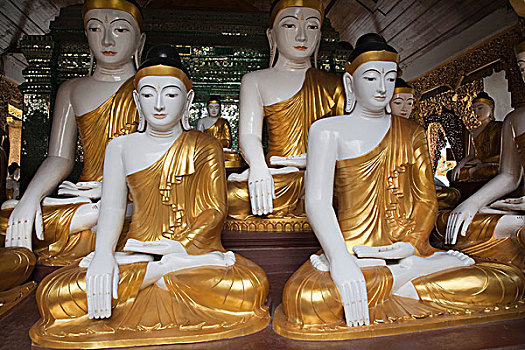 佛像,大金塔,仰光,分开,缅甸
