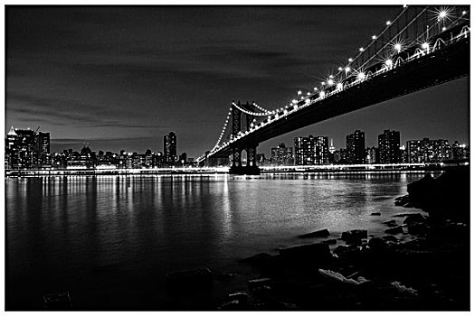 风景,曼哈顿大桥,布鲁克林大桥,公园,日落