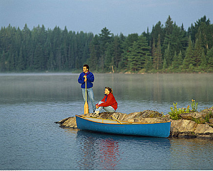 伴侣,湖,独木舟,阿尔冈金公园,安大略省,加拿大