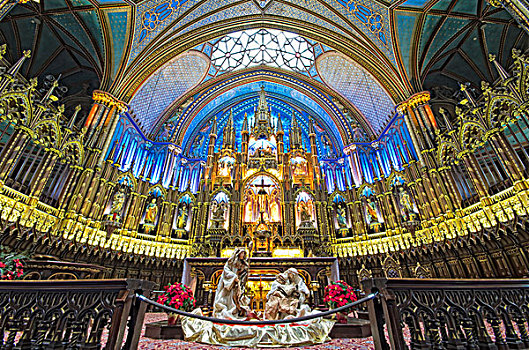 圣母院,大教堂,蒙特利尔老城,魁北克,加拿大