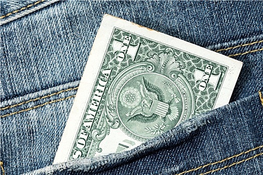 一美元,钞票,牛仔裤,口袋