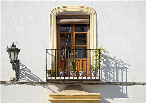 露台,白色,建筑,安达卢西亚,西班牙,欧洲