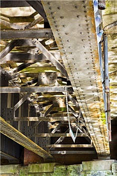 维多利亚时代风格,铁路桥,下面,风景