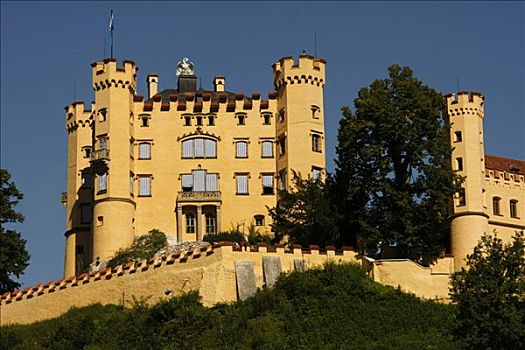 旧天鹅堡,城堡,靠近,巴伐利亚,德国,欧洲